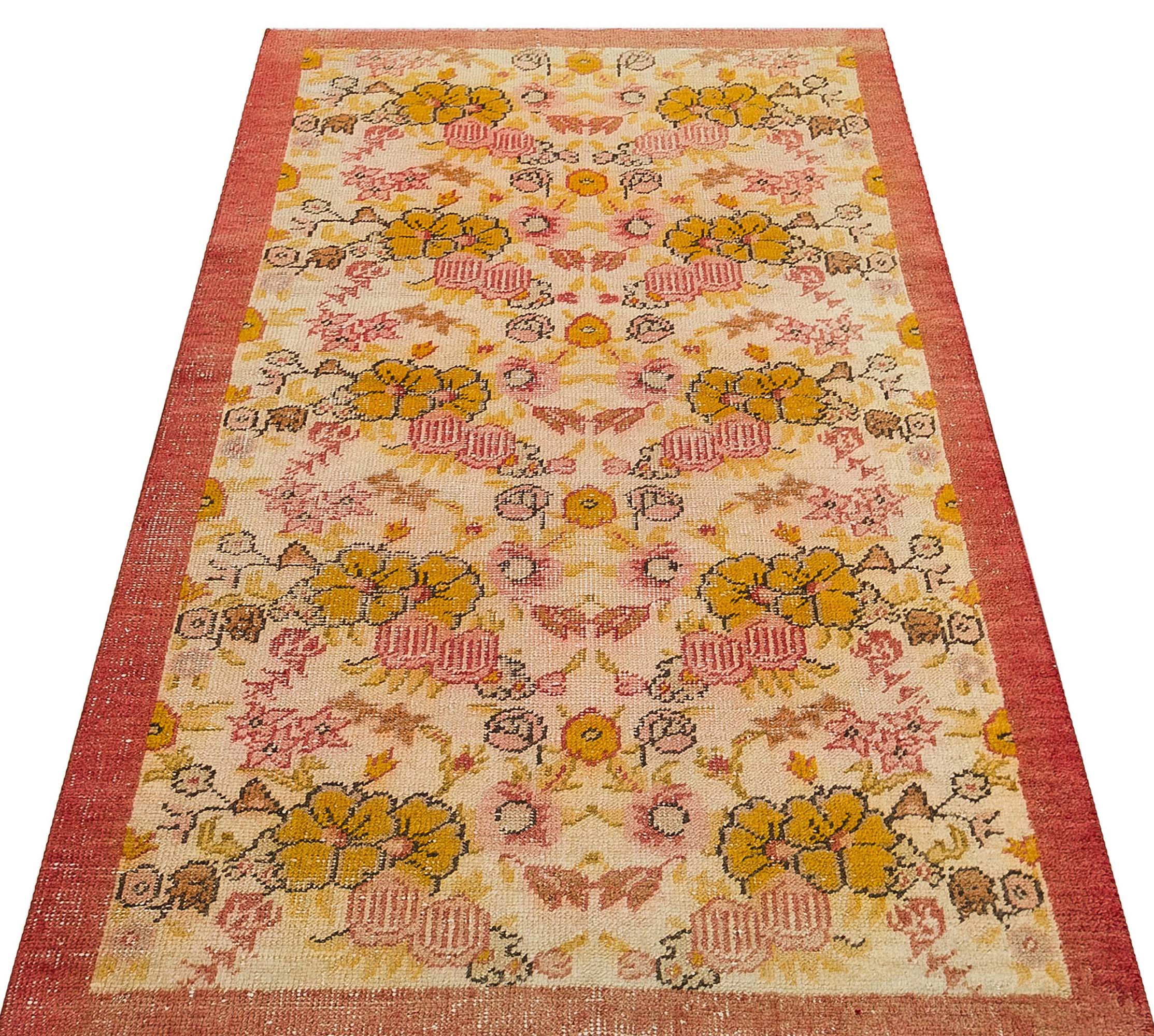Special Vintage Distressed Handwoven Rug