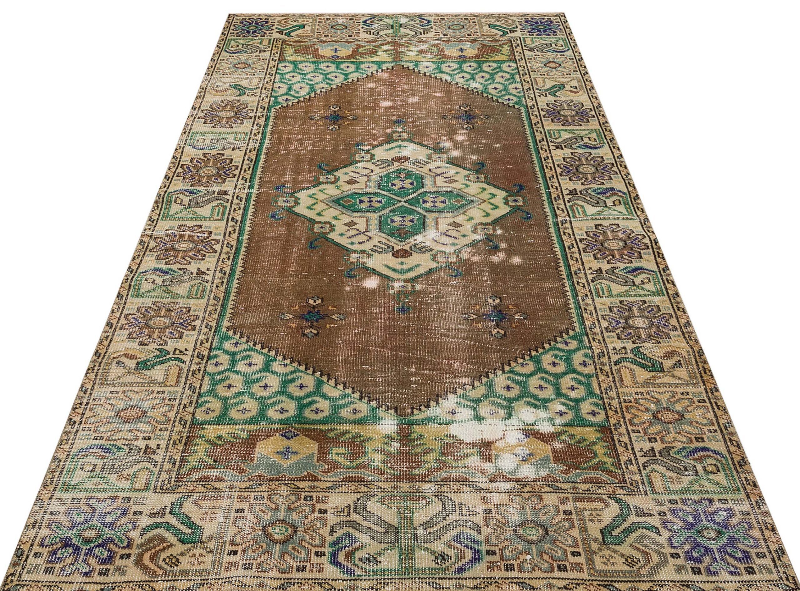 Vintage Distressed Handwoven Rug