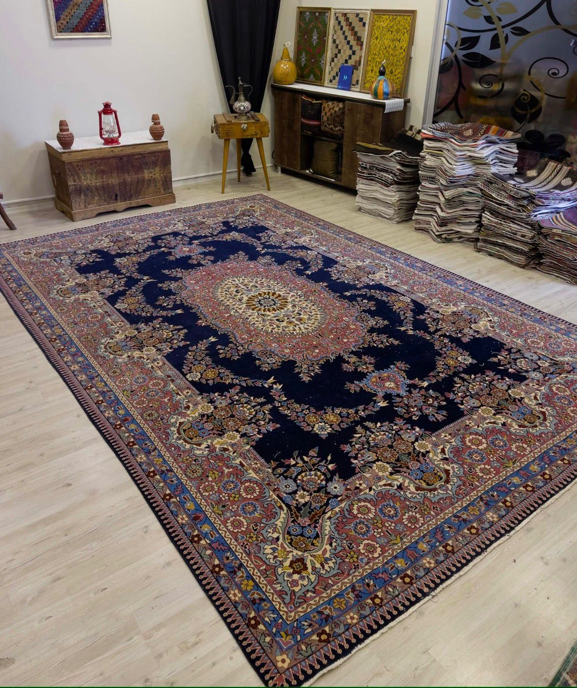 Vintage Handwoven Wool Rug